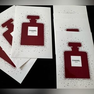 Chanel Paris notecards cream gold red holiday limited rare 7